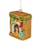 4" Bronze Glittered Fireplace Glass Christmas Hanging Ornament
